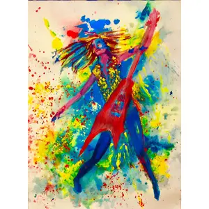 Rock Your Heart Out,  Wall Art Multi Color Contemporary Painting