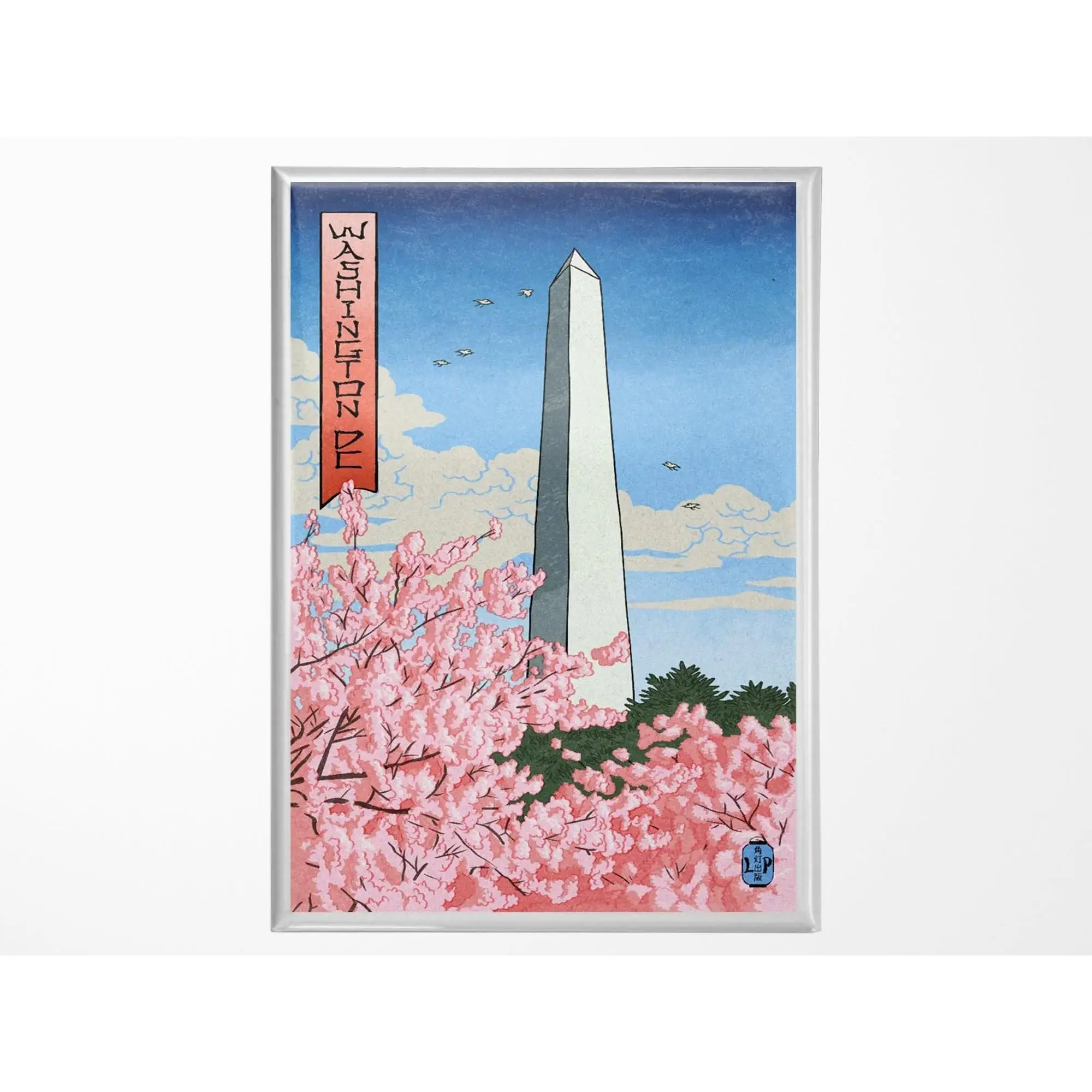 Washington Monument Cherry Blossoms Magnet