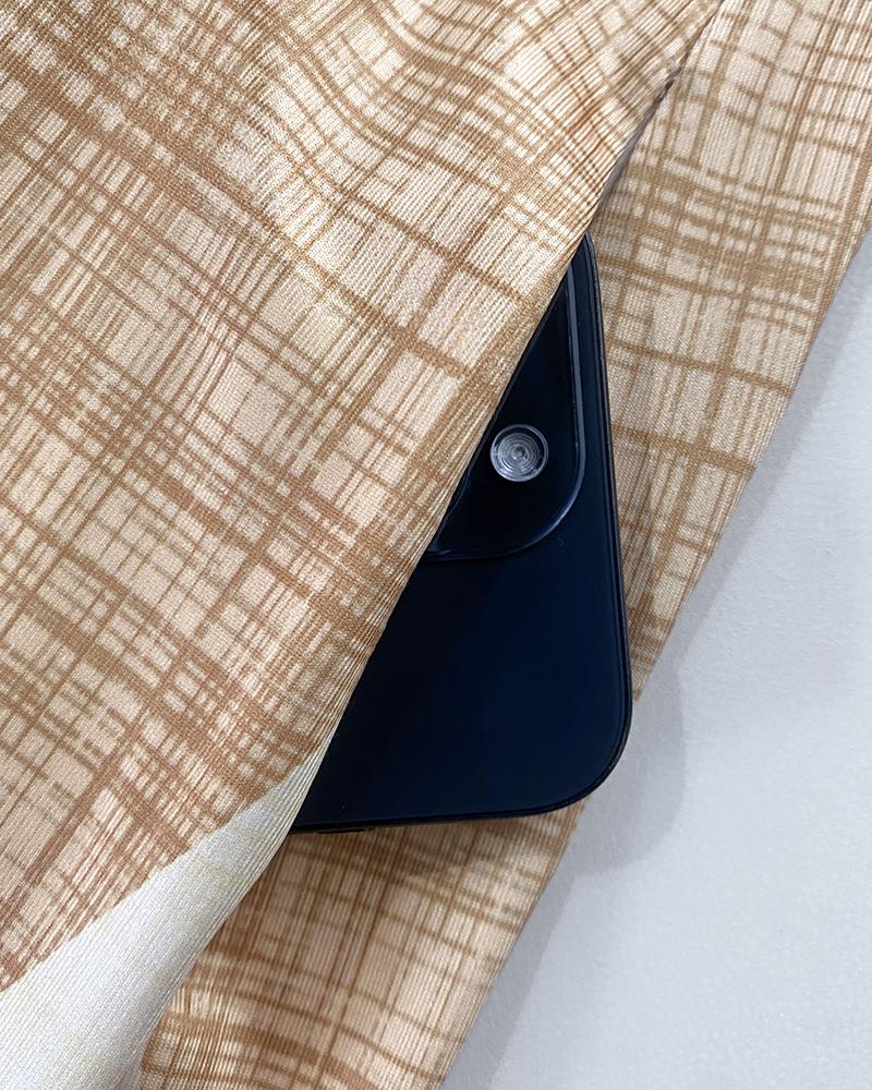 ChicMe Women's Geometric Print Thick Strap Dress Casual Slim Fit Slit Maxi Dress with Pockets Summer Womenswear