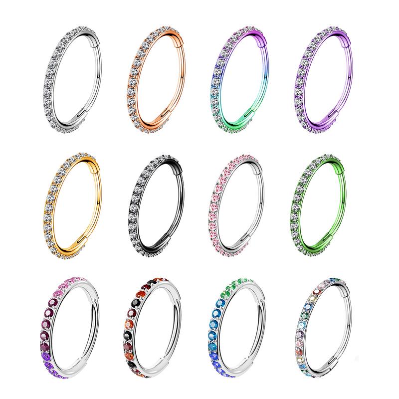 8 mm Naadloze Zilverkleurige Piercing Ring van Titanium | Op voorraad