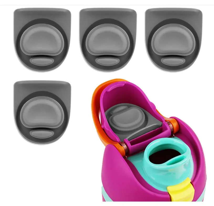4pcs Replacement Stopper Compatible with Owala FreeSip 24oz 32oz | Water Bottle Top Lid Gasket for Owala 16/19/24/32/40oz Seal Cap Mouth Stopper Part Silicone Plug Accessories BPA-Free (Gray)