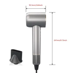 High Speed Ionic Hair Dryer for Fast Drying, 1500W Lightweight & Low Noise Blow Dryer with Smart Temperature Control, LED Display & 360° Magnetic Nozzle, High Speed Hair Dryer