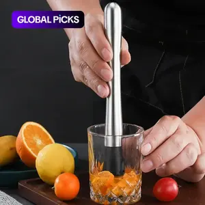 Stainless Steel Cocktail Shaker, Mojito Mint Muddler, Ice Crusher Hammer, Bartenders Barware, Bar Utensils, Home Bar Accessories #GLOBAL PICKS