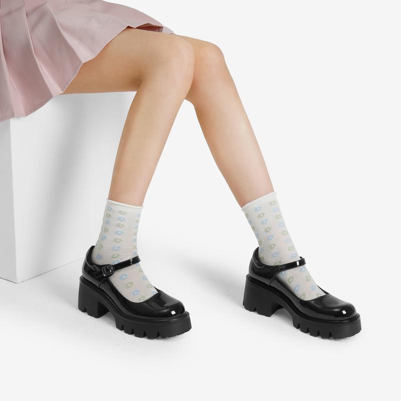 Dream Pairs Women's Mary Janes Shoes Platform Dress Low Heel Chunky Pumps Round Toe Ankle Strap Pumps Shoes  '90s retro Oxfords