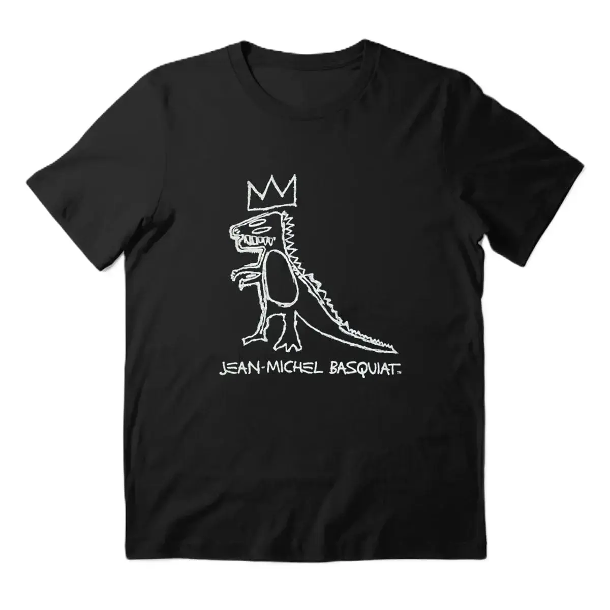 Women's Shortsleeve Soft Round Neck Jean Michel Basquiat Graphic Print Cotton T-Shirt - Unisex Cut, Loose Fit, Casual Streetwear Top, All Seasons