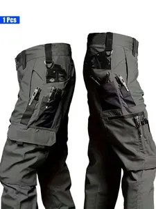 Men's Tactical Outdoor Work Pants, Durable Stretch-Free Fabric, Multi-Pocket Design, Comfortable Casual Wear for Hiking, Camping, Cycling