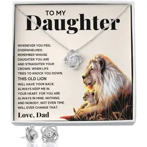 Daughter Gifts From Dad Father Daughter Necklace Birthday Graduation Christmas Jewelry For My Daughter with Message Card and Gift Box NL060