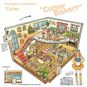 Sunny Weather 4.0 Corner Romance Series DIY Scene Sticker Set 3D Handmade adult stress relief Toy for All Ages Creative Projects Relaxing DIY Toy with Unique 3D Scene Stickers