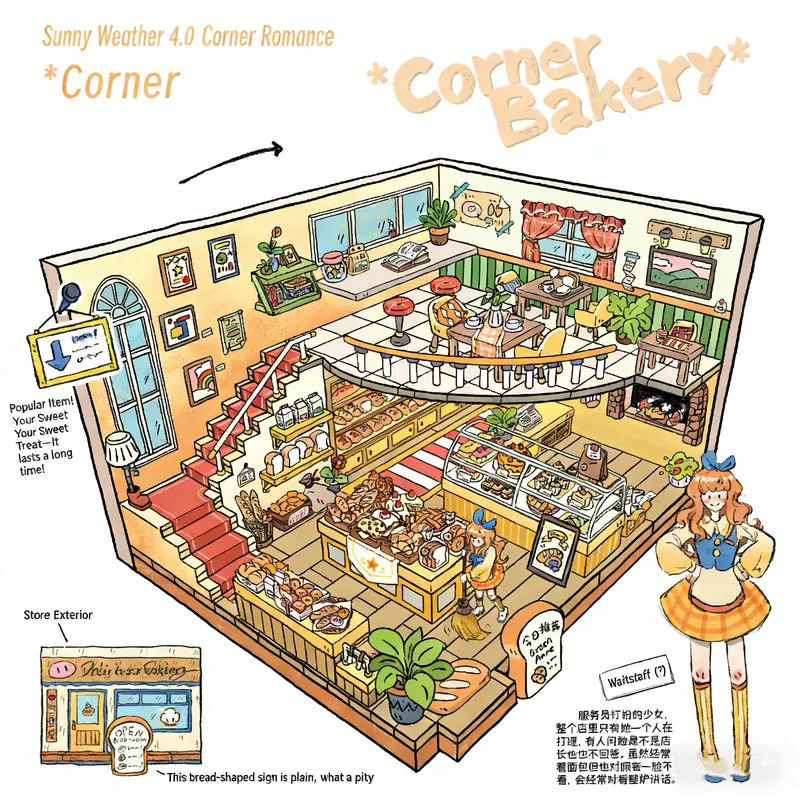 4.0 Manual 3D Handmade Corner Romance Stickers - Traditional Scrapbooking Craft Supplies, Adult DIY Scene Sticker Set for Sunny Weather Stress Relief to Create Unique Scenes (Each Unique Piece)