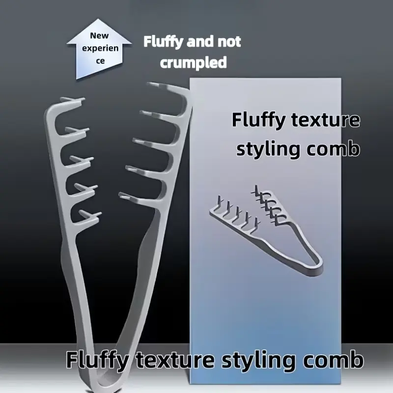 1pc Fluffy Wide Tooth Hair Comb with Safety Handle, Anti-Slip Grip, Fine Teeth, Heatless Styling Tool, Hair Styling Tools, Suitable for All Hair Types, Salon and Home Use