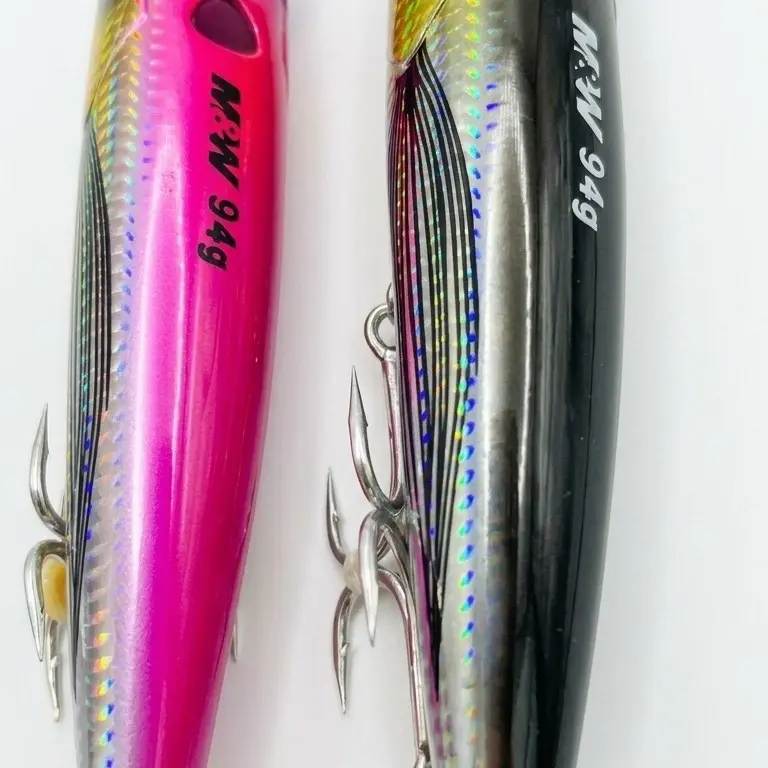 M&W Saltwater Popper Lure 3.3oz Topwater - Loud Splash for Striped Bass Tuna GT
