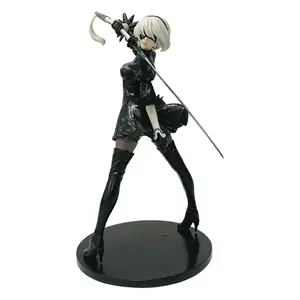 Hot 18CM Yorha 2B Black and White Series Anime Figure PVC Collectible Action Figures Model Doll Statuette Gift