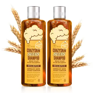 CrazySkin German Beers Shampoo 20.30 fl oz 300ml X 2set with Biotin for Hair Loss Rich in Beer Yeast for Regrowth & Thickening Sulfate Free Suitable for All Hair Types