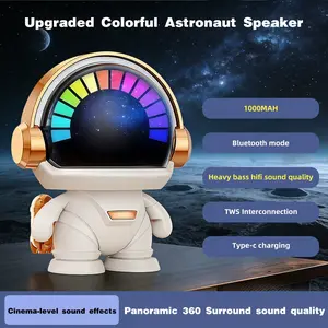 Cute Astronaut Small Bluetooth Speaker, Christmas Gift Wireless Speaker with Light，Portable Indoor Outdoor Speaker, Party Office Speaker Decoration