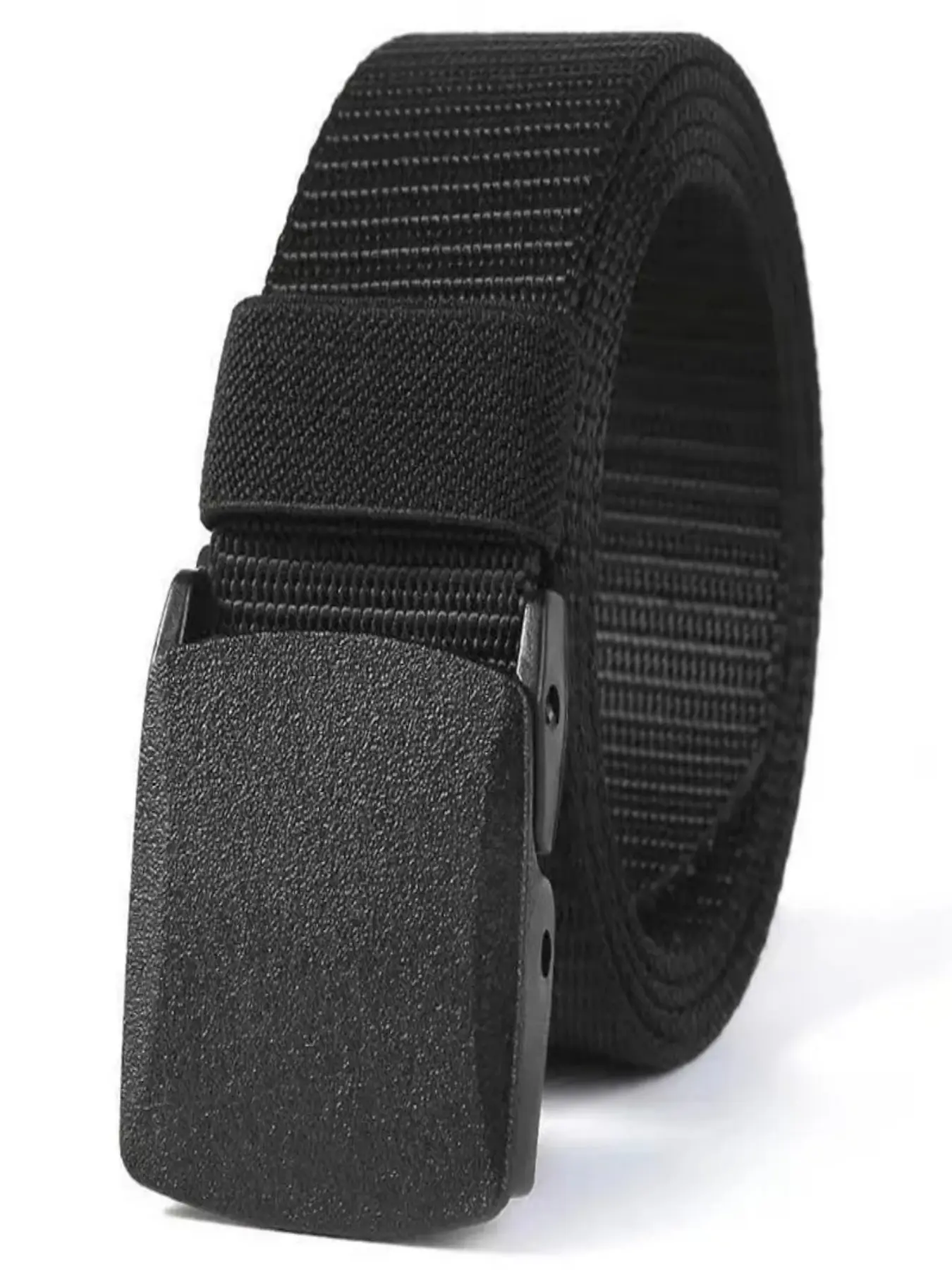 Men's Tactical Nylon Tape Belt with Automatic Buckle, Sporty Style Active Outdoor Training Fabric Waistband for All Seasons, High-Quality Military Design