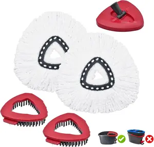 Mop Heads Replacements for Ocedar, Mop Replace Head for O Cedar, Mop Heads for O Cedar, Mop Replace Head for Cedar, Mop Heads for O Cedar Spin Mop Include 2 Mop Refills 2 Scrubber Mop Head 1 Mop Base