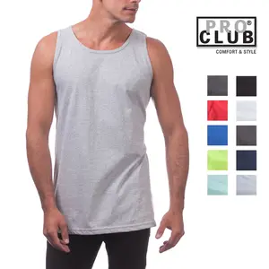 PROCLUB Men's Comfort Tank Top PRO CLUB Lightweight Tanktop Sleeveless Shirt Soft Athletic Gym Shirts Summer Beach Party Indoor Outdoor Plain (S to 5XL)