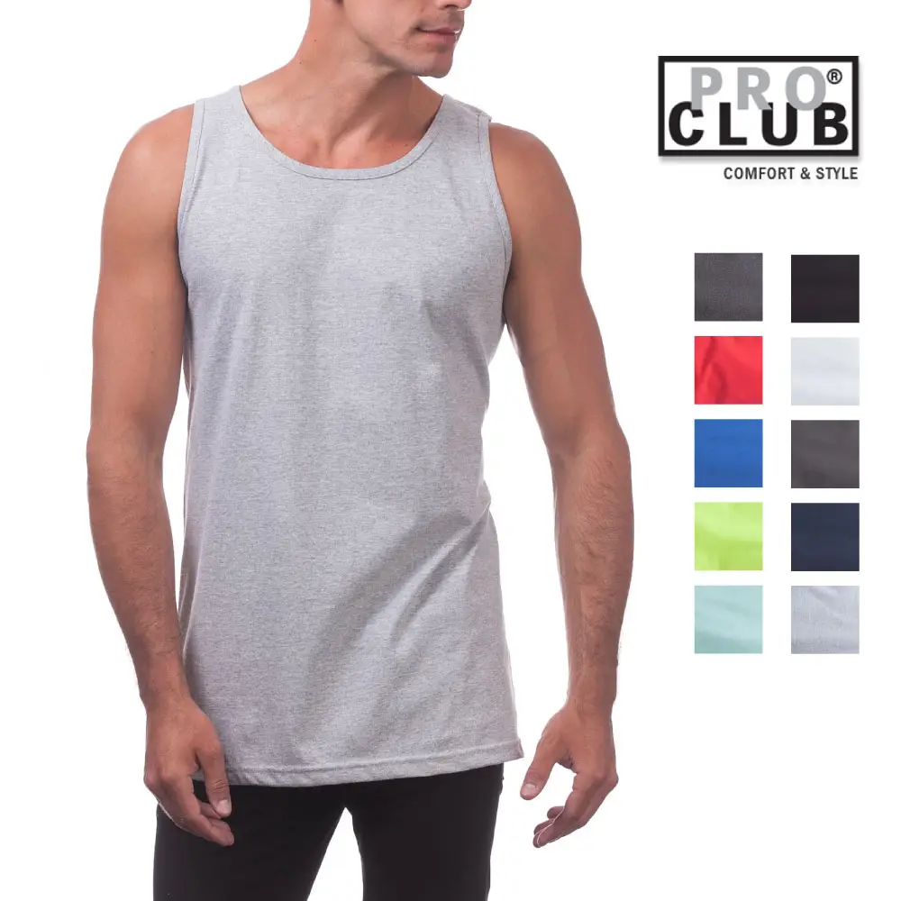 PROCLUB Men's Comfort Tank Top PRO CLUB Lightweight Tanktop Sleeveless Shirt Soft Athletic Gym Shirts Summer Beach Party Indoor Outdoor Plain (S to 5X