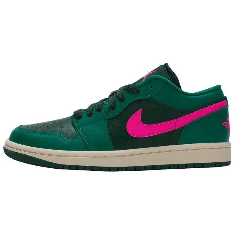 Women's Casual Leather Shoe, Air Jordan 1 Low 'Malachite Pink Blast' Sneaker for Sports & Outdoor Activities