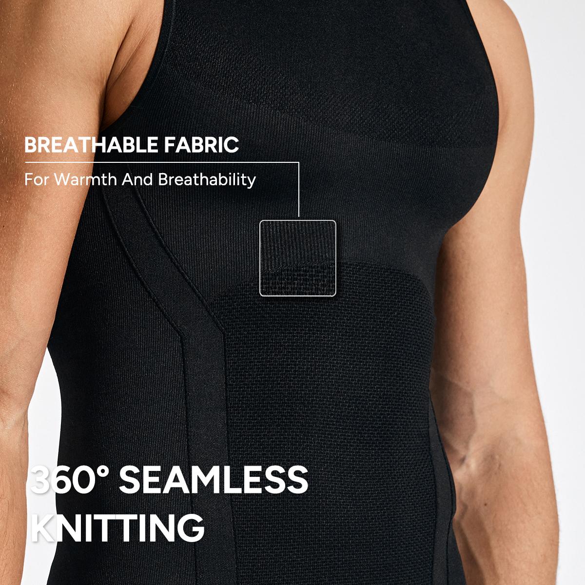 【 Nebility】Men’s Invisible Compression Shapewear Tank Top – Lightweight Seamless Slimming Vest with Tummy Control, Back Support & Chest Shaping, Moisture-Wicking Breathable Stretch Fabric Body Shaper for Daily Wear, Work & Posture Support SpringStatements