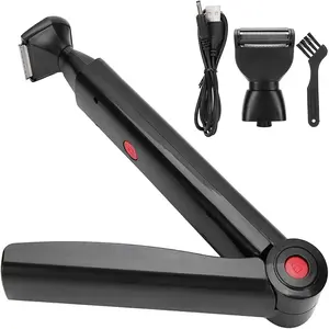 New Long Handle Back Hair Trimmer, Foldable Extensible Back Shaver, Rechargeable Body Hair Clipper, Men's Gift, Husband's Present, Cordless Hair Trimmer, Extendable Trimmer