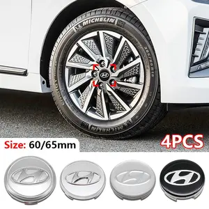 Hyundai 65mm Wheel HUB Cap with Logo, Dust Cover for Tires, Compatible with Tucson Sonata Elantra Accent Models