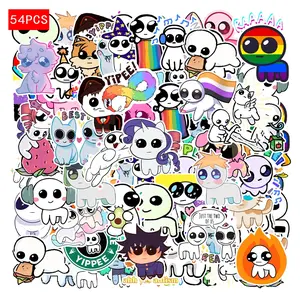 2 Sets/54 Pcs Yipee PVC Waterproof Stickers for Water Bottles, Laptops, Suitcases, Refrigerators Decoration, Durable and Stylish