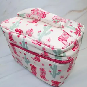 Western Travel Cosmetic Case With Handle