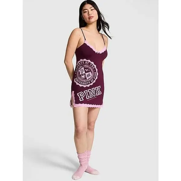 GRWPINK™ Modal Lace-Trim Slip Dress