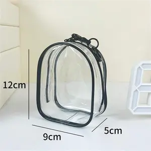 Portable Transparent PVC Mystery Box Keychain Square Zipper Storage Pouch Bag Pendant Anti Dust Waterproof Plush Dolls Toy Bag