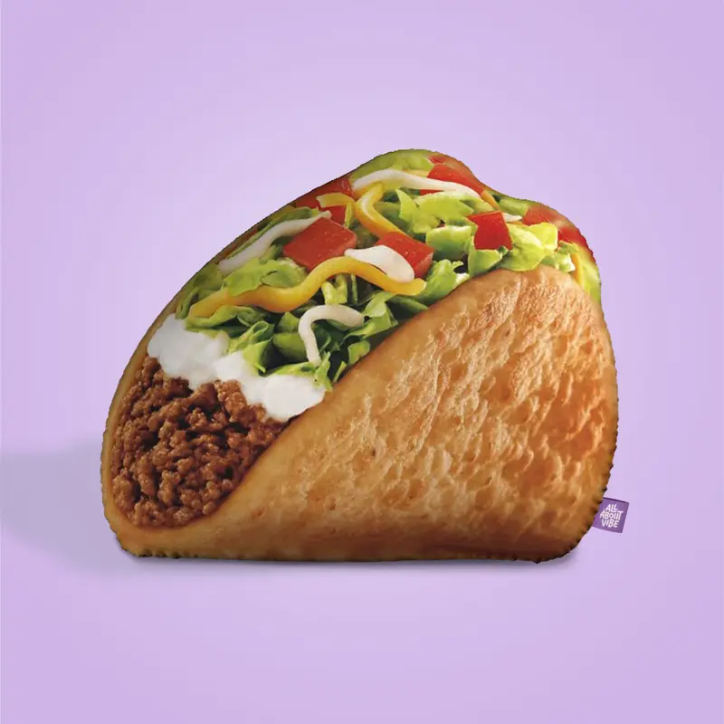 Taco Pillow | All About Vibe – Life-Like 3D Crunchy & Soft Taco Throw Pillow | Funny Room Decor & Foodie Gift | Soft & Huggable, Handmade in USA