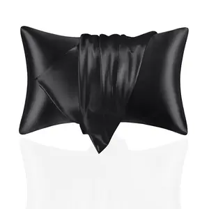 XAKING 2-Pack Satin Pillowcases for Hair and Skin, Silky Soft Cooling Envelope Closure Cases, Breathable Durable Bedding Accessories, Satin Sheets Home Decor, Queen/King Size Year-Round Use
