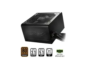 ASRock PRO-750B PRO Series 750W ATX 3.1 80 Plus Bronze Power Supply, Black