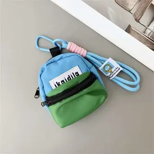 backpack  keychain Mini Backpack Keychain Wristlet Pouch Small Change Coin Purse Cute Zipper Wallet With 3 RFID Card Slots For Women/Men Airpods Cosmetics