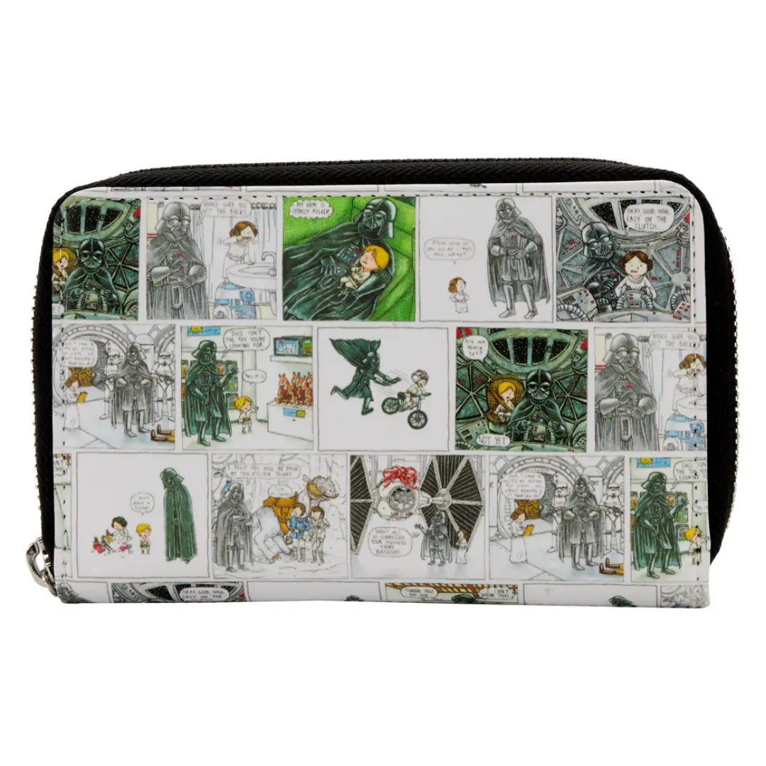 Loungefly Star Wars Darth Vader Comic Strip Zip Around Wallet, Zipper Wallet, Id Slot, Vegan Leather, Comic Panels, All-Over Print, Playful Art, Collectibles