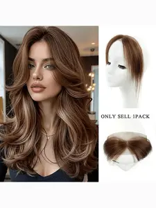 Lace Bottom Real Hair Side Part Bangs, Invisible Breathable Comfort, Women's Daily Wear Air Bangs Hair Extension Patch, Lace Curtain Bangs