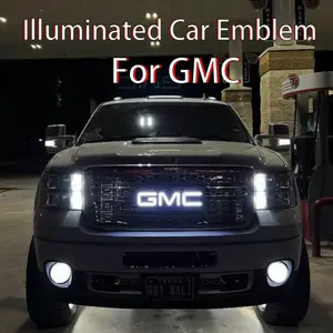Fits GMC Emblem Upgrade| For Sierra 1500/2500HD/3500HD, Yukon/XL, Savana| GMC LED Illuminated Emblem| Car Modification & Badge Upgrade 27.8*6.3cm /10.94*2.48in   34.2*7.6cm /13.46*2.99in