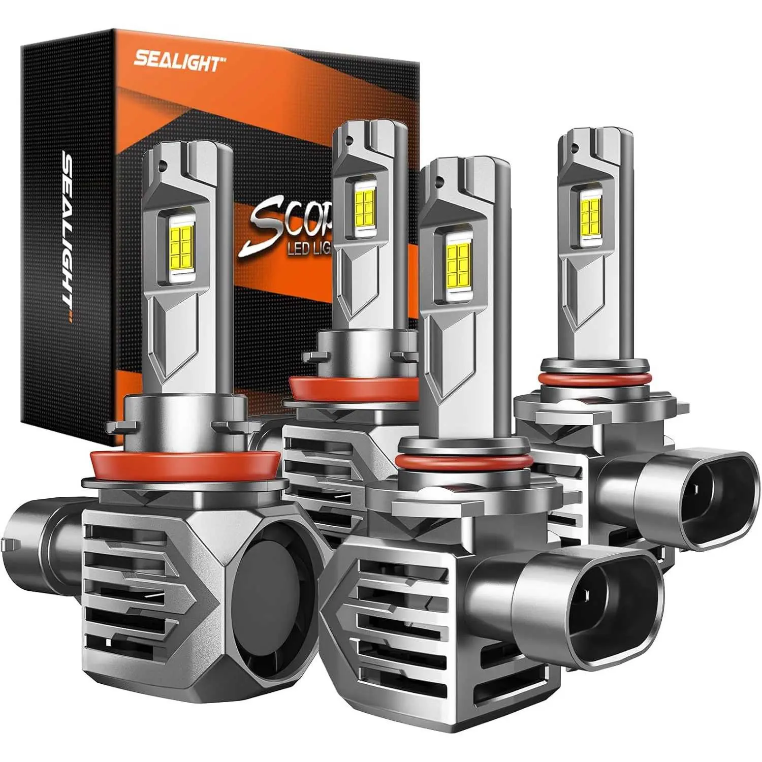 2005 Saab 9-7x 9005/HB3 H11/H9/H8 260W 6500K White IP68 LED Headlight Bulbs 2Pairs SEALIGHT S7S