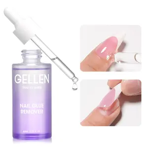 Gellen Nail Glue Remover for Press On Nails with Dropper (40ml) - Acetone-Free & Gentle Liquid for UV Glue, False Nails & Tips (Not for Gel Polish)