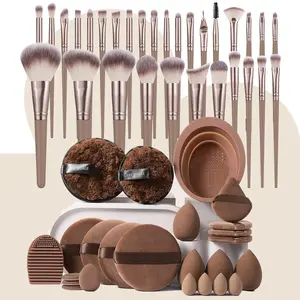 Makeup Brush Set with Brush Cleaning Bowl & Sponges & Puffs, 54pcs/set Professional Makeup Tools for Women, Cosmetics Makeup Tool, Makeup Accessories, Cosmetic