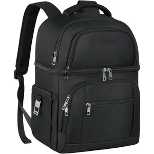 Cooler Backpack,Insulated Backpack Cooler Leakproof Double Deck Cooler Bag for Men Women RFID Lunch Backpack