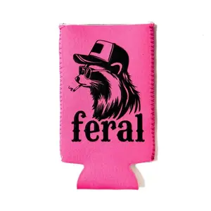 Feral Slim  Can Cooler Regular Can And Slim Can – Keep Your Drinks Ice Cold at BBQs, Beach Days, Tailgates & Summer Parties – Fun, Reusable & Portable Drink Holder