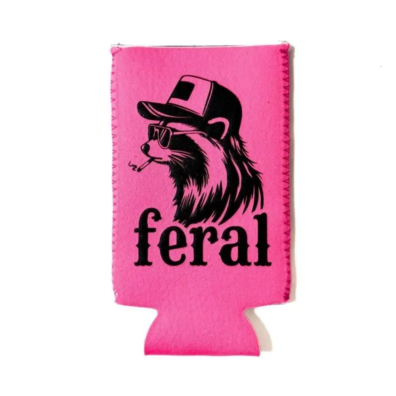 Feral Slim  Can Cooler Regular Can And Slim Can – Keep Your Drinks Ice Cold at BBQs, Beach Days, Tailgates & Summer Parties – Fun, Reusable & Portable Drink Holder