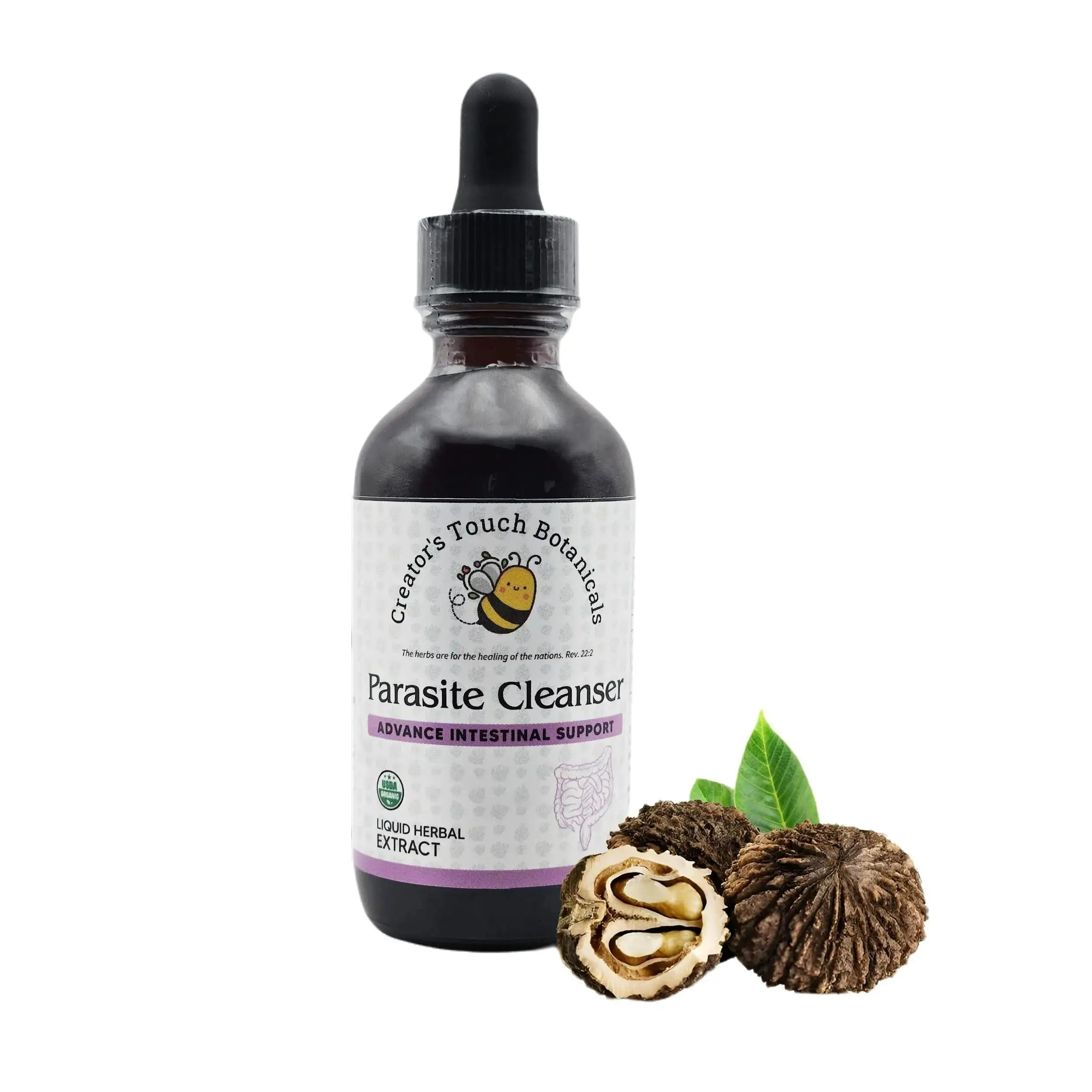 Parasite Cleanse Detox Tincture by Creator's Touch Botanicals 1 Fl. Oz Liquid Herbal Supplement with Wormwood, Black Walnut Hull & Clove for Digestiv