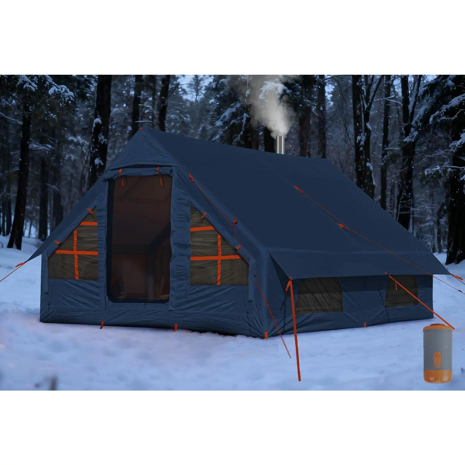 Inflatable Camping Tent,2/4/6/8/10 Person Glamping Inflatable Tents, Quick Setup Blow Up Tents with Pump, Waterproof Oxford Inflatable House for Camping, Air Glamping Hot Tents for Adult