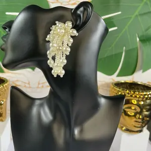 Statement Faux Pearl Cluster Earrings - Lima Limon Elegant Female