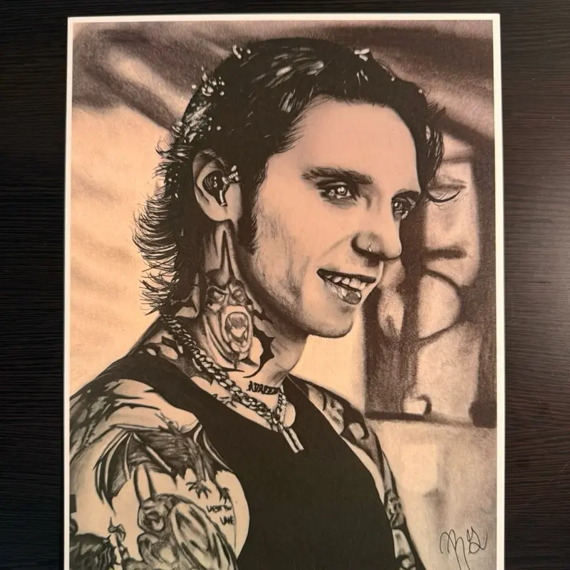 Andy Biersack Charcoal Art Prints
