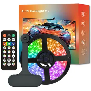 LED strip ambient light RGB strip TV backlight strip smart Bluetooth control suitable for entertainment, personal computer, TV, room decoration Adjustable Brightness Led