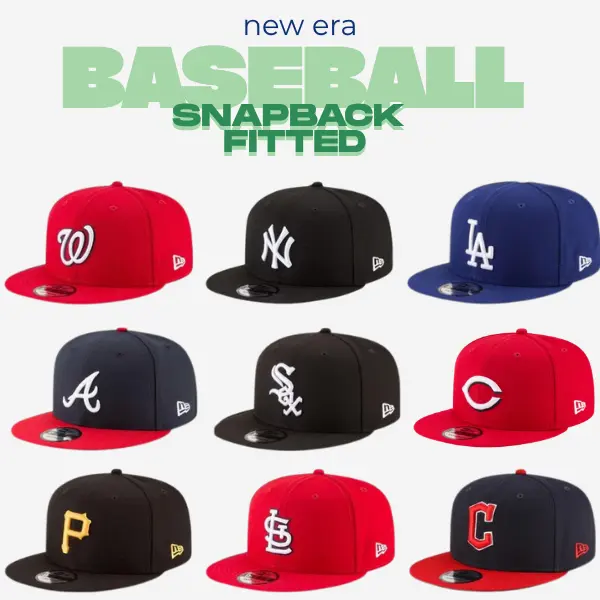 New Era MLB Classic Baseball Cap – LA Dodgers, NY Yankees, White Sox, Cardinals, Nationals, Pirates, Braves, Guardians, Adjustable Flat Brim Snapback Hat, Premium Embroidered Team Logo, Vintage Athletic Style, Urban Fashion, USA 2026 Edition