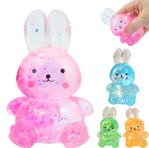 Easter Bunny Squishy Stress Balls,Soft Jelly Molasses Slow Rising Fidget Sensory Toy Easter Basket Stuffer Party Favor Gift for Kids Adult